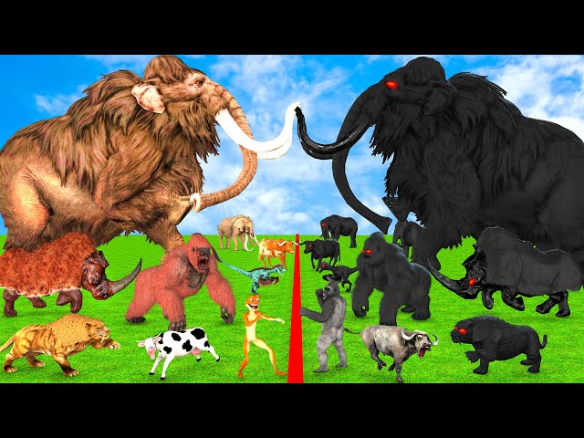 Prehistoric Mammals vs Shadow Itself Size Animal Epic Battle Mammoth Animal Revolt Battle Simulator