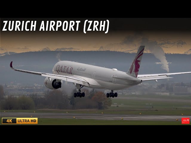 30 GREAT and SPECTACULAR LANDINGS in 4K | ZURICH Airport Plane Spotting (ZRH/LSZH)
