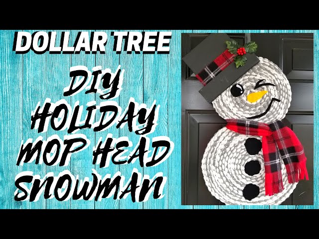 DIY DOLLAR TREE SNOWMAN MADE FROM A MOP HEAD! || EASY HOLIDAY CHRISTMAS DECOR