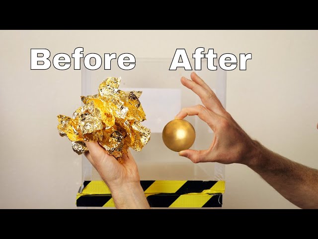GOLD Mirror-Polished Japanese Foil Ball Challenge in a Vacuum Chamber!