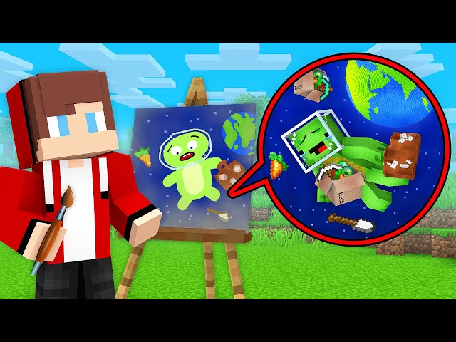 JJ use DRAWING MOD to Kick Mikey Out Of The Planet in Minecraft - Maizen