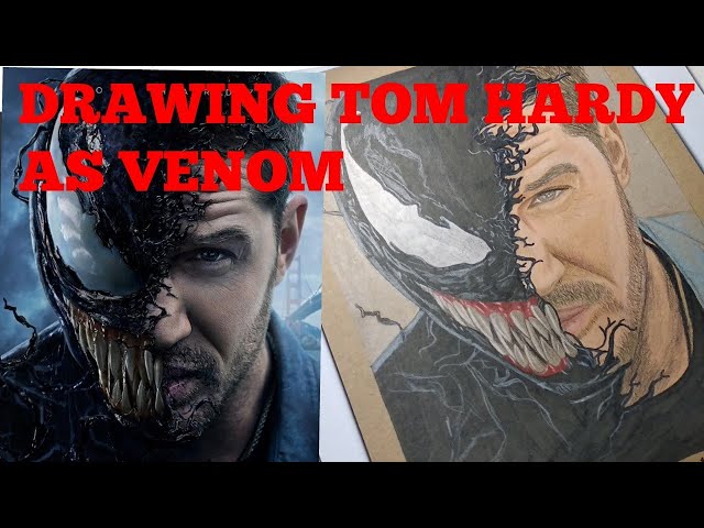 Drawing Tom Hardy in Venom Movie Poster | bee2wolf