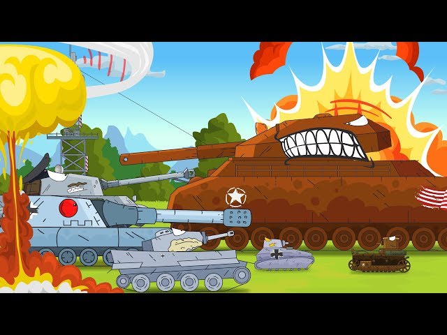 Cartoon about battle 45 MIN full movie. Tank for kids. Monster Truck VS tank.
