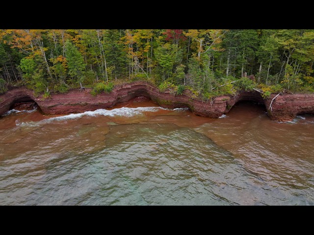 4K Drone Video of Lake Superior Early Fall + Calming Music