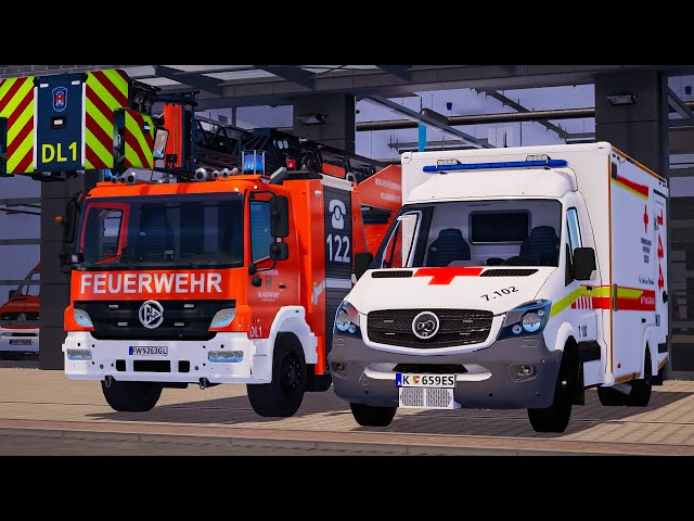 Emergency Call 112 - Klagenfurt Firefighters, Ambulances First Responding! 4K