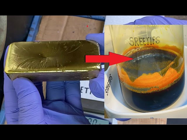 50 Ounce Gold Bar Dissolved Evaporated to Dryness Pt1