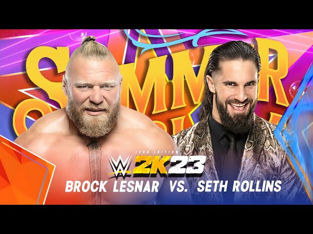 Brock Lesnar vs Seth Rollins in WWE 2K23 My First Gameplay in WWE 2K23
