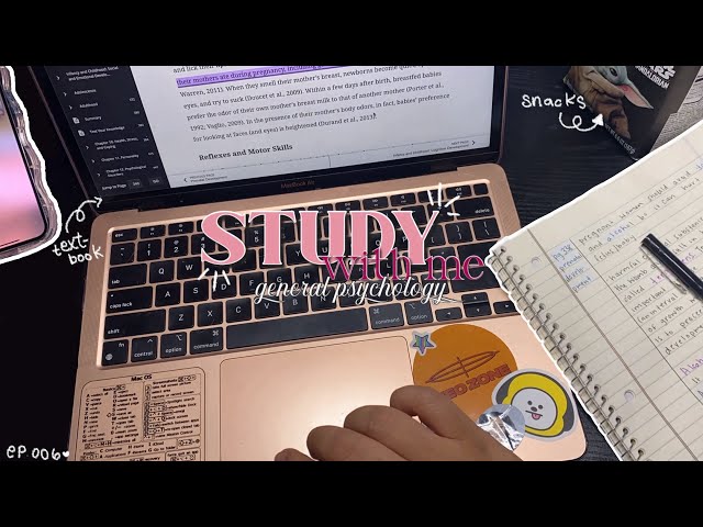 🖇️ STUDY WITH ME! 📔| General Psychology, studying, taking notes 📝 🎧🤍