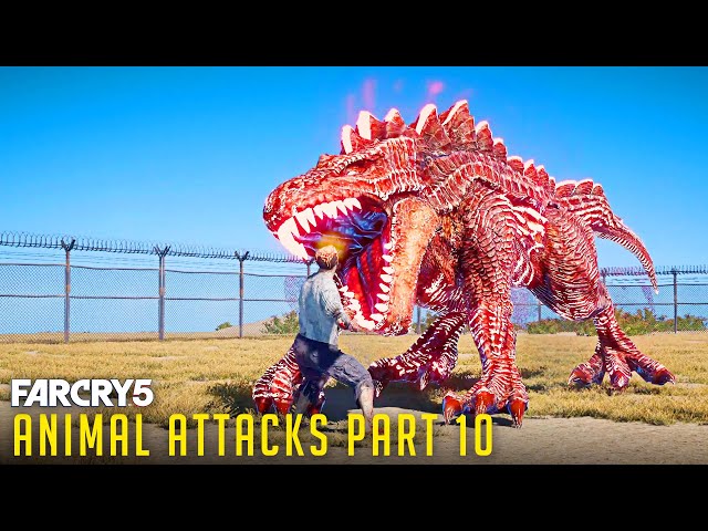 All Animal Attacks on Blood Dragon (Animal Attacks Part 10) Animals VS Wolf Leader - FAR CRY 5