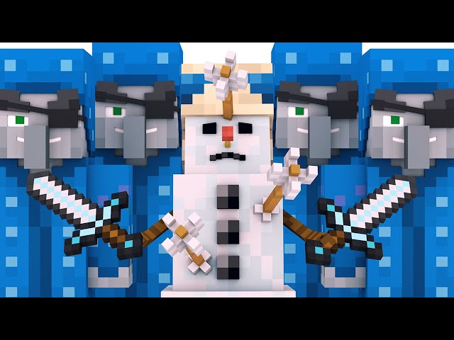 Villager vs Pillager Life Winter War 7 - Alien Being Minecraft Animation