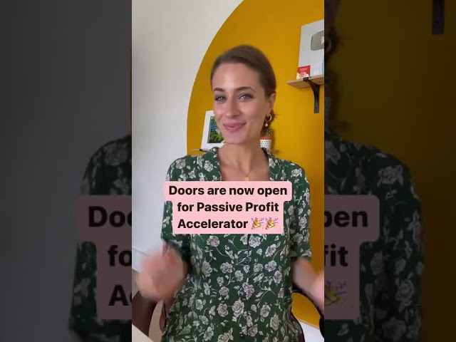 The doors are officially open for my program Passive Profit Accelerator! 🎉🎉 (Continued in comments!)