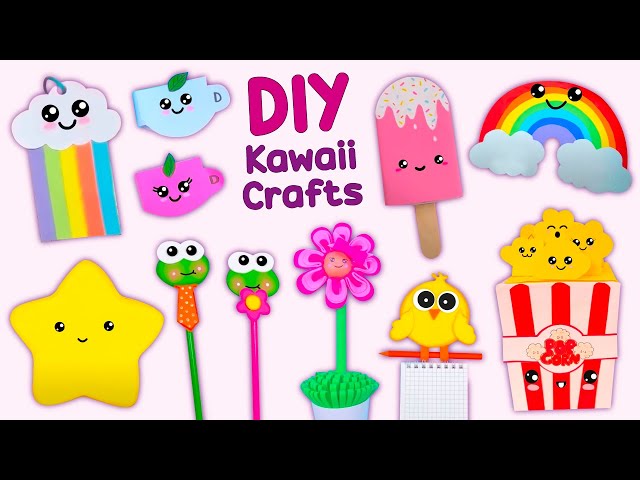 12 DIY KAWAII CRAFTS YOU WILL LOVE - School Supplies - Paper Crafts and more...