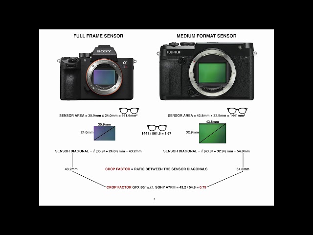 Crop Factor between Medium Format (Fuji GFX 50r and 50s) and Full Frame (Sony A7RIII) explained