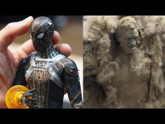 [Hot Toys] Spider Man Black&Gold Suit Custom And Sand Man Diorama(No Way Home)