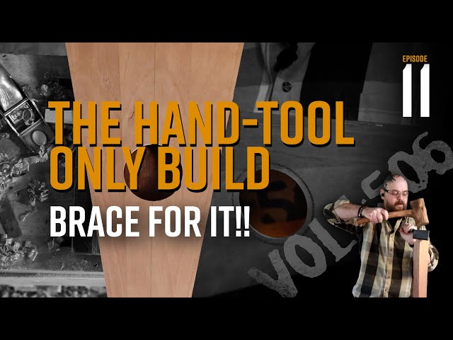 Ep 11  Brace for it - Hand Tool Only Acoustic Travel Guitar Build -  A Guitar from a 4x4 FENCE POST
