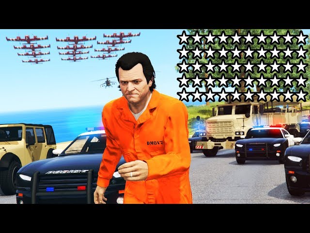 GTA 5 - 50 STAR WANTED LEVEL!! (Ultimate Chase)
