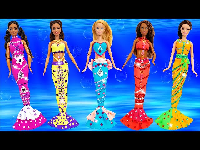 Mermaid Outfits out of Clay for Barbie Dolls