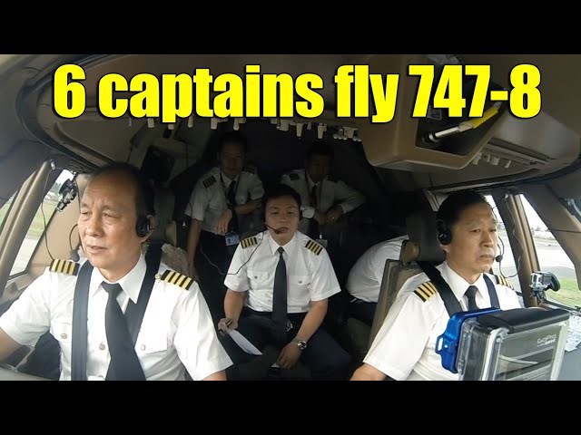 6 captains fly the first 747-8 of Air China to Beijing | China pilots eye