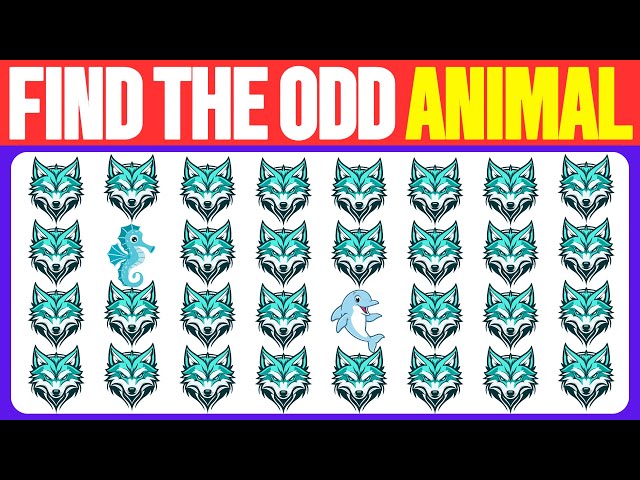 Find the ODD One Out - Animal Edition 🐬🦩🦁| 30 Ultimate Levels Emoji Quiz| Easy, Medium, Hard.