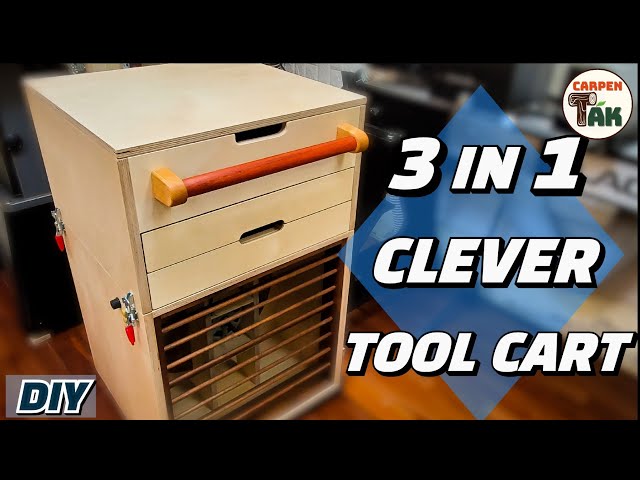 ⚡[DIY] Awesome 3 in 1 Tool Cart / Air Purifier Circulator Drawers Tool Cart / Woodworking