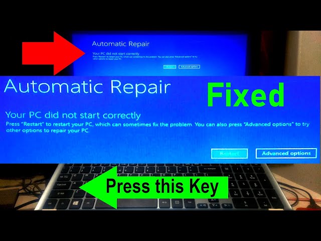 How to Fix Preparing Automatic Repair Windows 10 | Automatic Repair Your PC did not start correctly