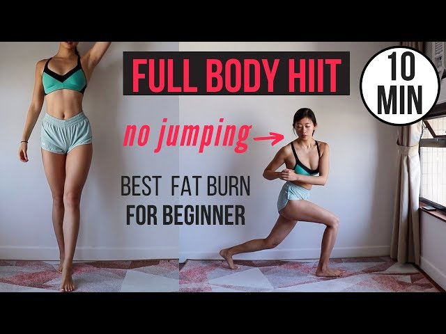 Best 10 min Beginner Full Body HIIT for Fat Burn - NO JUMPING ~ Emi