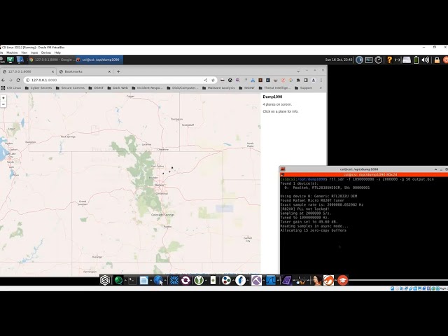 Dump1090 Radar  - Flight Tracker in CSI Linux
