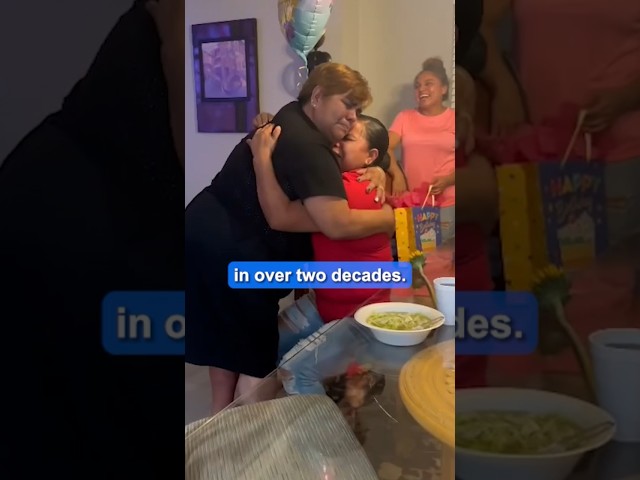 Parents surprise daughter after 23 years apart 🥹❤️