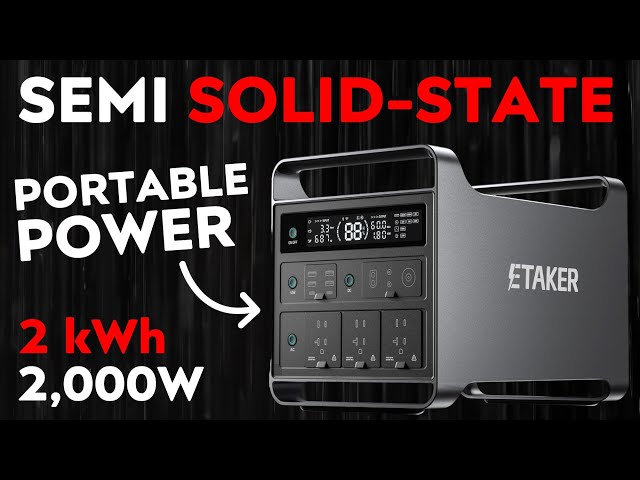 Semi Solid State 2 kWh Portable Power Station | ETaker M2000 Review