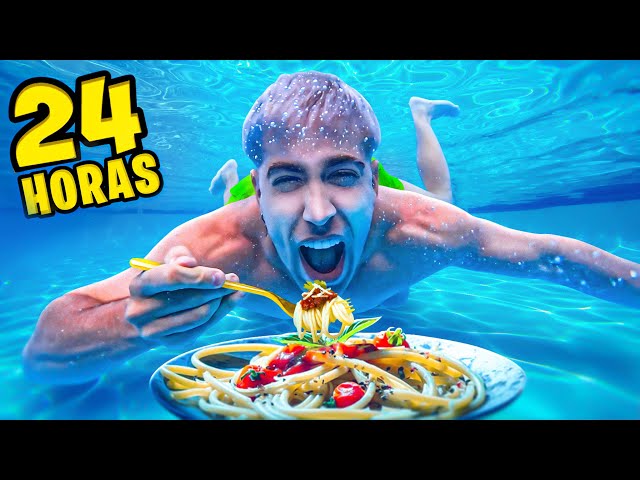 24 HOURS LIVING IN THE POOL!!