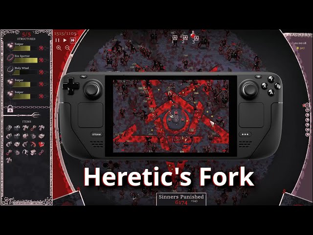 Heretic's Fork is NUTS, tower defense and deck-building (Steam Deck)