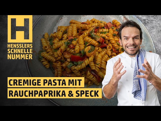 Schnelles Cremige Pasta mit Rauchpaprika und Speck Rezept von Steffen Henssler