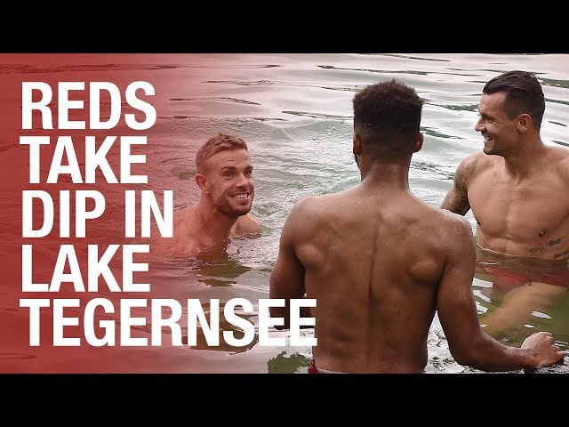 'It's freezing!' | Liverpool FC players jump into in German lake after training