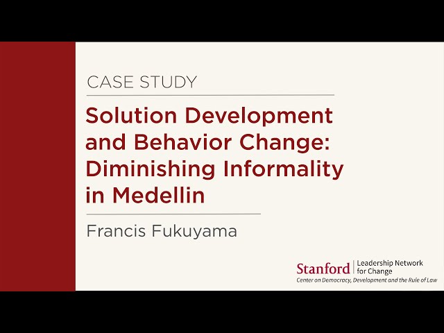 Module 4.3 — Solution Development and Behavior Change: Diminishing Informality in Medllin