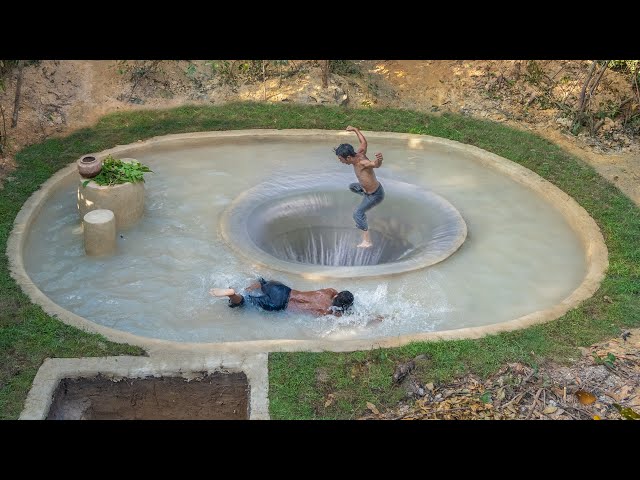 How We build Swimming Pool Water Slide into Underground Tunnel Swimming Pool