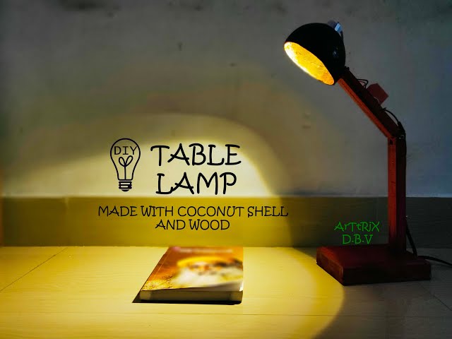 DIY beautiful coconut shell lamp making at home