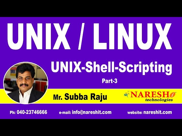 Unix Shell Scripting Part 3 | UNIX Tutorial | Mr. Subba Raju