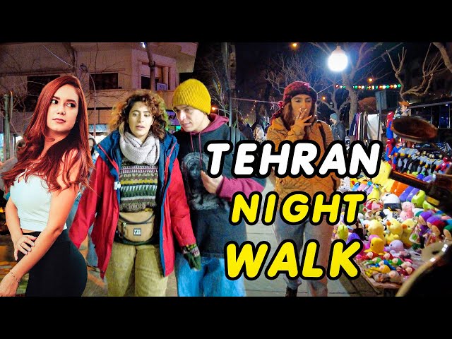 Cool & Lively Vibe of Night Walk in the City Center of TEHRAN IRAN #walking