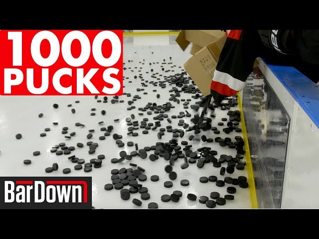 USING 1,000 PUCKS IN HOCKEY WARMUPS