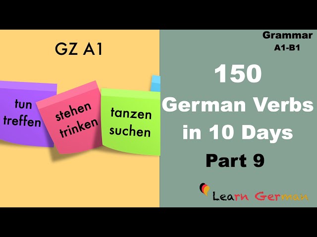150 Verbs in 10 days Part 9 | Goethe Zertifikat A1 | Learn German | A1-B1 | Grammar