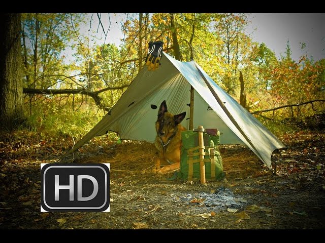 HD Bushcraft Video; Tarp Shelter, Lunch, Fire, Wood Collection and a new Bushcraft Knife