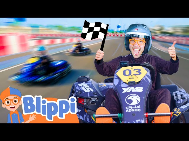 Blippi Races Go Karts! Educational Videos for Kids