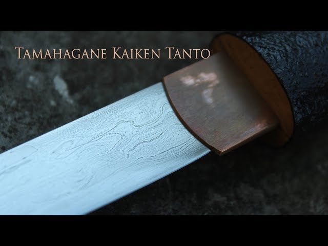 Traditional tamahagane kaiken tanto knife - full process from ore to finished knife