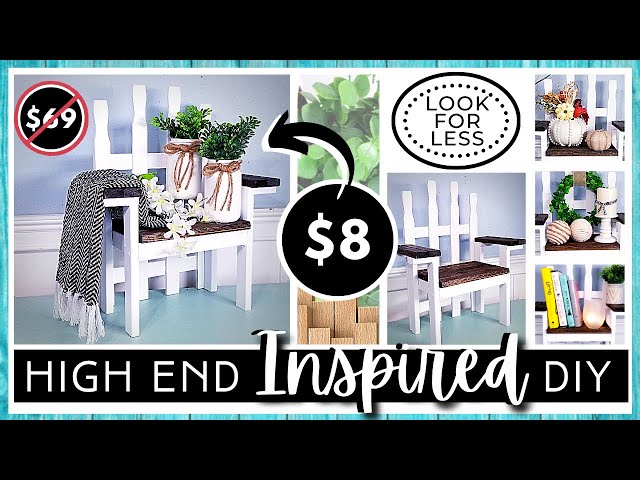 *NEW SIZE* HIGH END Inspired DIY | Mod Farmhouse WOOD CHAIR Home Decor & Plant Stand | Look For Less
