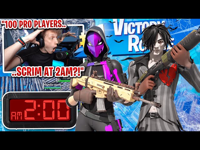I got 100 PRO PLAYERS to scrim at 2AM for $100 in Fortnite... (sweatiest scrim ever)