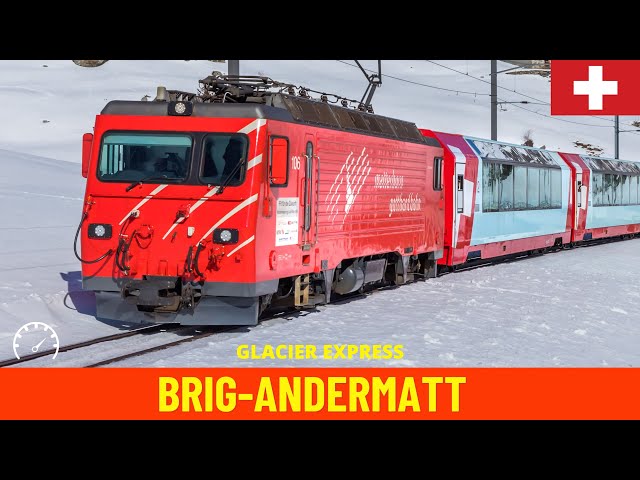 Cab Ride Glacier Express Brig-Andermatt(Matterhorn-Gotthard-Bahn, Switzerland)train driver's view 4K