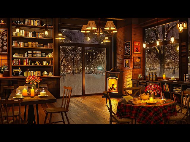 Soothing Jazz Instrumental Music ☕ Soft Jazz Music at Cozy Coffee Shop Ambience to Study,Work,Focus