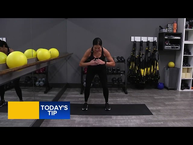 Fitness tip: Heel pop and squat