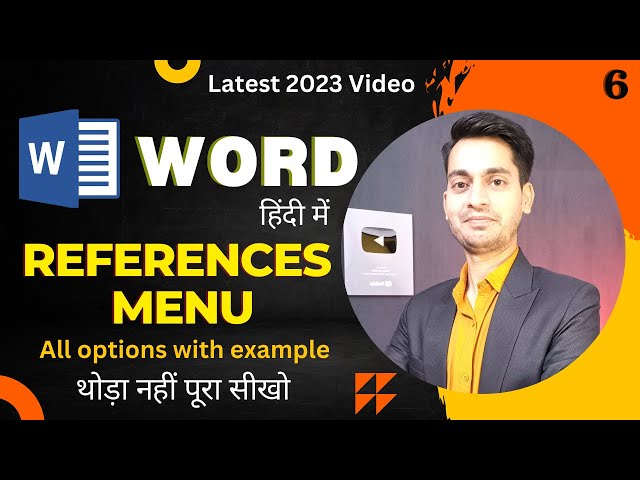 Complete Microsoft Word Tutorial - References Menu/Tab In MS Word Hindi