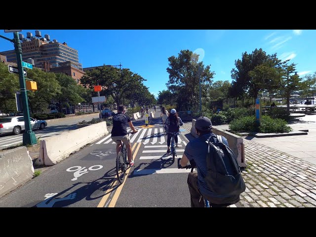 ⁴ᴷ⁶⁰ Cycling NYC Hudson River Waterfront | @BikesNotBombs1984 Virtual Bike-A-Thon (September 5, 2020)
